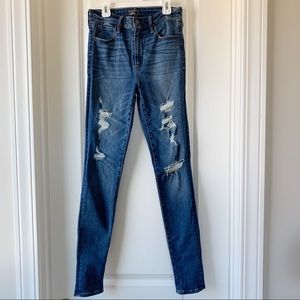A&F Simone High Rise Super Skinny Distressed Jean